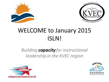 WELCOME to January 2015 ISLN!