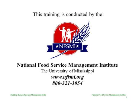 National Food Service Management Institute