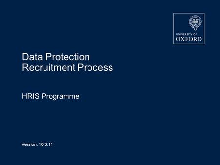 Data Protection Recruitment Process