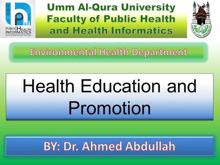 Health Education and Promotion