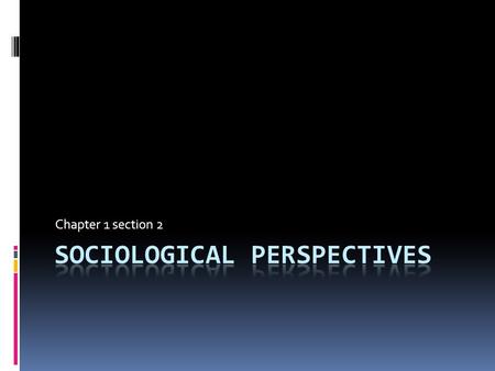 Chapter 1 section 2. Theories & perspectives…  A THEORY is an explanation of how something works.  A THEORETICAL PERSPECTIVE is a general set of assumptions.