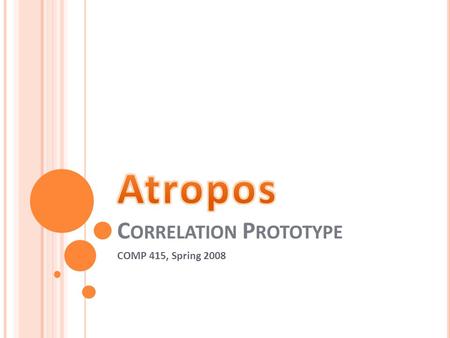 COMP 415, Spring 2008. T ABLE OF C ONTENTS 1. Data Parsing 2. Matches 3. Correlation Strategies 4. Correlation Rulesets 5. Conclusion & Demo.