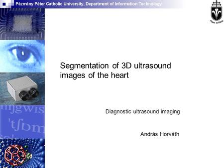 András Horváth Segmentation of 3D ultrasound images of the heart Diagnostic ultrasound imaging.