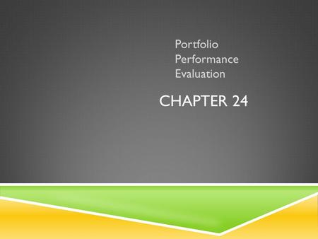 Portfolio Performance Evaluation