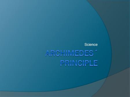 Archimedes´ principle