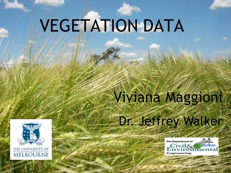 VEGETATION DATA Viviana Maggioni Dr. Jeffrey Walker.