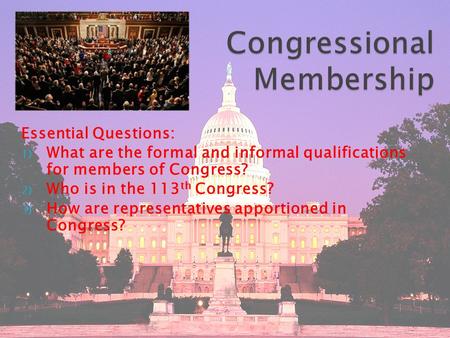 Congressional Membership