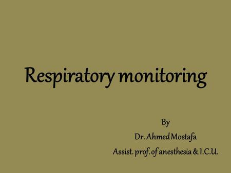 Respiratory monitoring