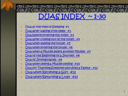 DUAS INDEX ~ 1-30 Dua when Receiving a Gift - #12