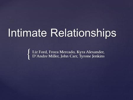 Intimate Relationships