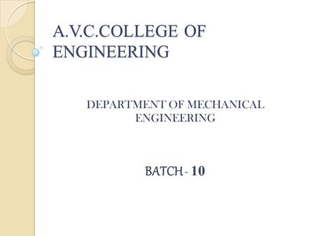 A.V.C.COLLEGE OF ENGINEERING