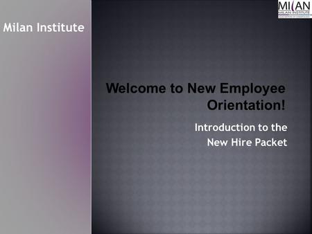 Introduction to the New Hire Packet