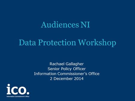 Audiences NI Data Protection Workshop