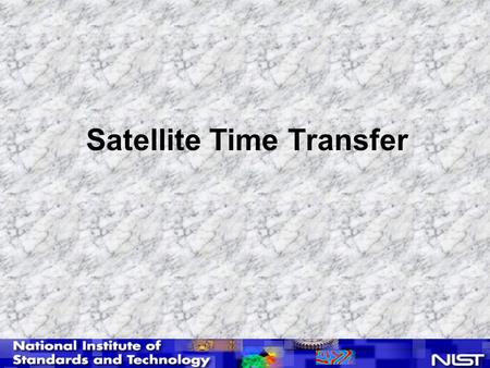 Satellite Time Transfer