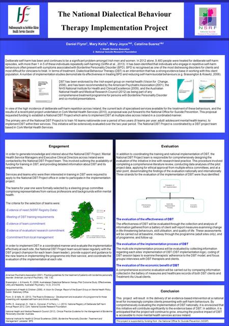 Daniel Flynn 1, Mary Kells 1, Mary Joyce 1&2, Catalina Suarez 1&2 1. Health Service Executive 2. National Suicide Research Foundation The National Dialectical.