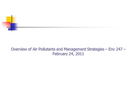 Classification of Air Pollutants