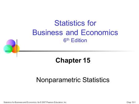 Chapter 15 Nonparametric Statistics