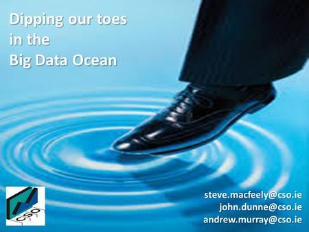 Dipping our toes in the Big Data Ocean