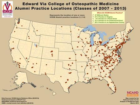 Carolinas and Virginia Campuses Matriculated Students by Appalachian County/City within a Target State Class of 2007 through Class of 2017 79% all matriculants.