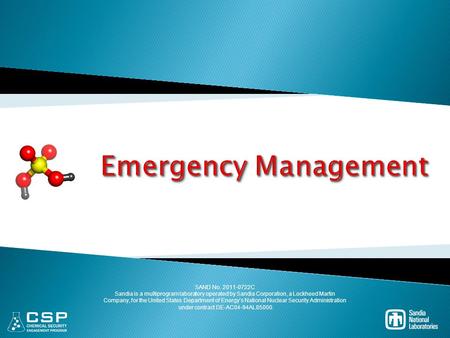 Emergency Management SAND No C