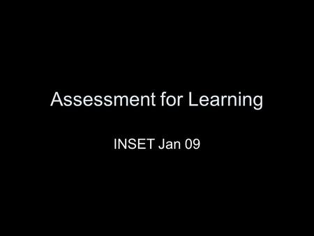 Assessment for Learning