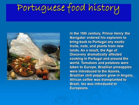 Portuguese food history