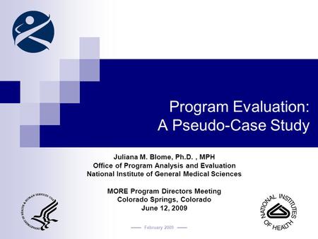 Program Evaluation: A Pseudo-Case Study