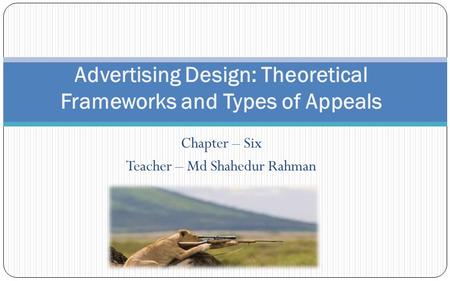 Advertising Design: Theoretical Frameworks and Types of Appeals