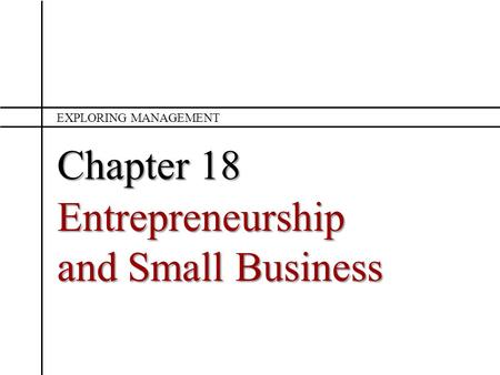 Entrepreneurship and Small Business