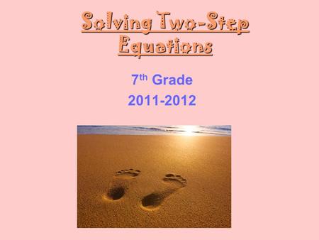 Solving Two-Step Equations