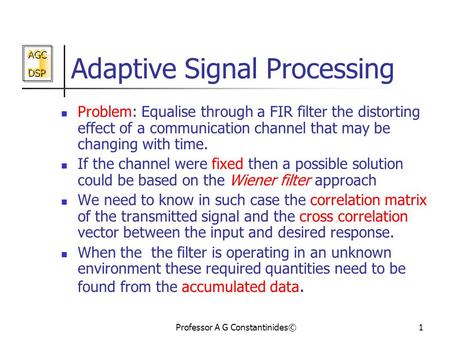 Adaptive Signal Processing