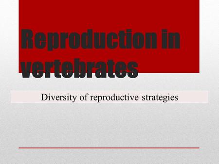 Reproduction in vertebrates