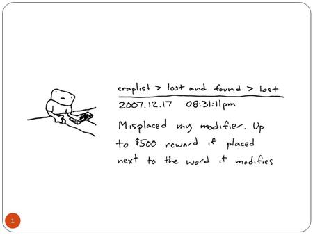 1. 2 _I_hit_him_in_the_eye_yesterday Insert the word only in any of the eight positions to get eight different meanings.