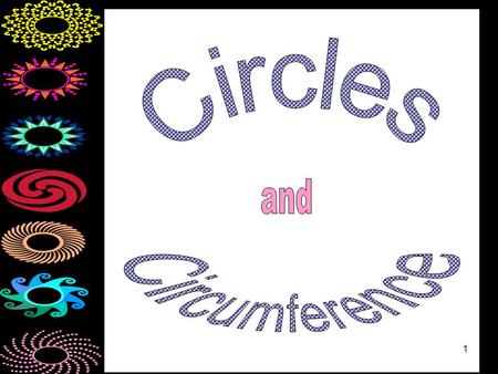 1. 2 Circle A circle is the set of all points that are the same distance from a given point called the center.