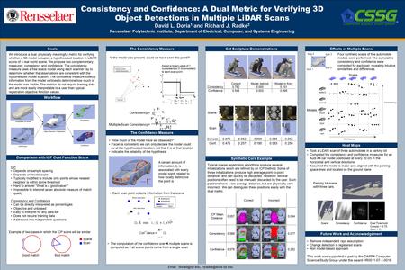 TEMPLATE DESIGN © 2008 www.PosterPresentations.com The computation of the confidence over K multiple scans is computed as if all scene points came from.