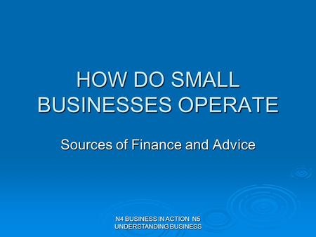 HOW DO SMALL BUSINESSES OPERATE