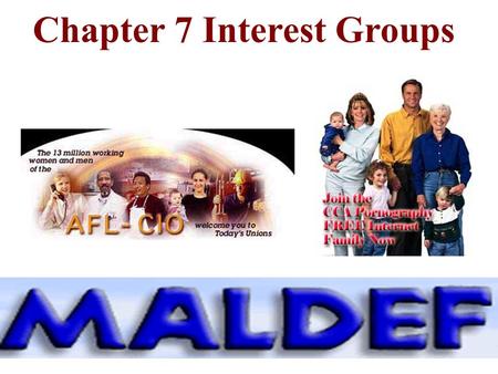 Chapter 7 Interest Groups SIGs and Democracy Line of communication Increases public awareness and action Great source of research and information Public.