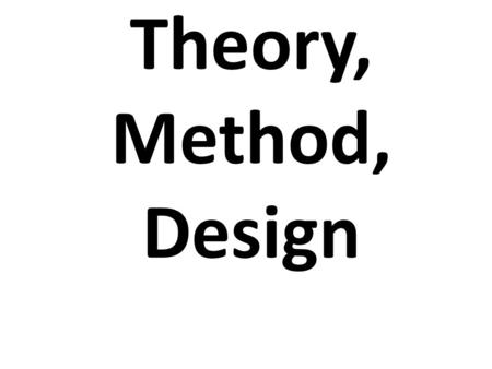 Theory, Method, Design. What does the term theory mean? Andrew Sayer (1993) provides a useful definition of theory as an examined conceptualization.