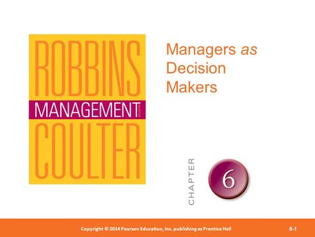 Managers as Decision Makers