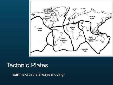 Tectonic Plates Earth's crust is always moving!.