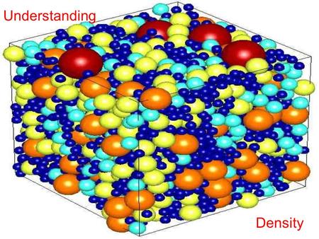 Understanding Density. What is Density? The ratio of the mass of a substance to its volume D = –Volume – amount of space an object takes up –Mass – the.