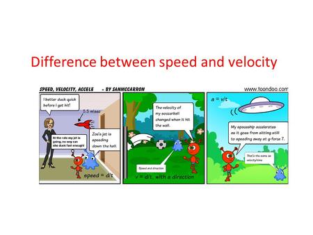 Difference between speed and velocity