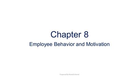 Employee Behavior and Motivation