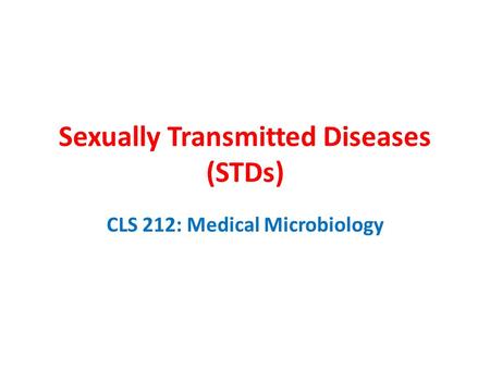 Sexually Transmitted Diseases (STDs)