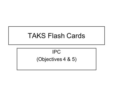 TAKS Flash Cards IPC (Objectives 4 & 5). Transverse Wave The medium moves perpendicular to the wave.