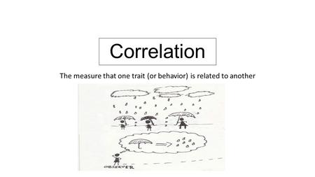 The measure that one trait (or behavior) is related to another