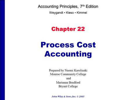 Process Cost Accounting