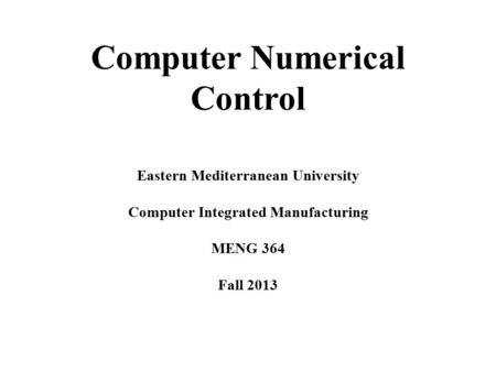 Computer Numerical Control