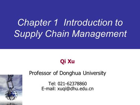 Chapter 1 Introduction to Supply Chain Management