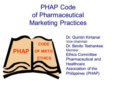 PHAP Code of Pharmaceutical Marketing Practices